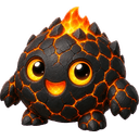 Cinder, a fire creature in NOKEMON. Rarity: Uncommon.