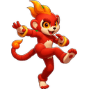 Emberape, a fire creature in NOKEMON. Rarity: Uncommon.