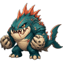 Grimfist, a water creature in NOKEMON. Rarity: Rare.
