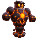 Magmarion, a fire creature in NOKEMON. Rarity: Legendary.